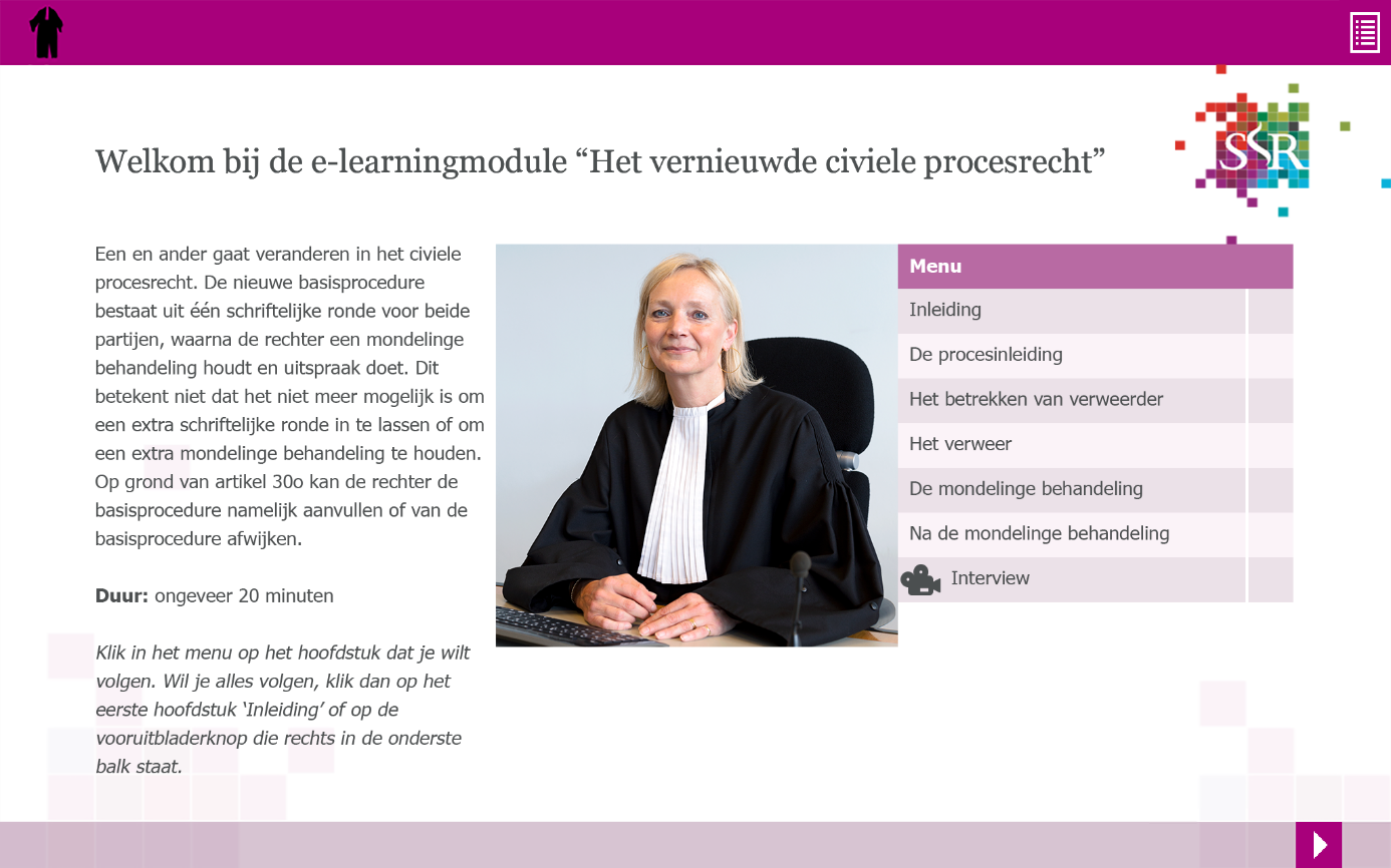 digitale module ‘Vereenvoudiging en digitalisering van het procesrecht’